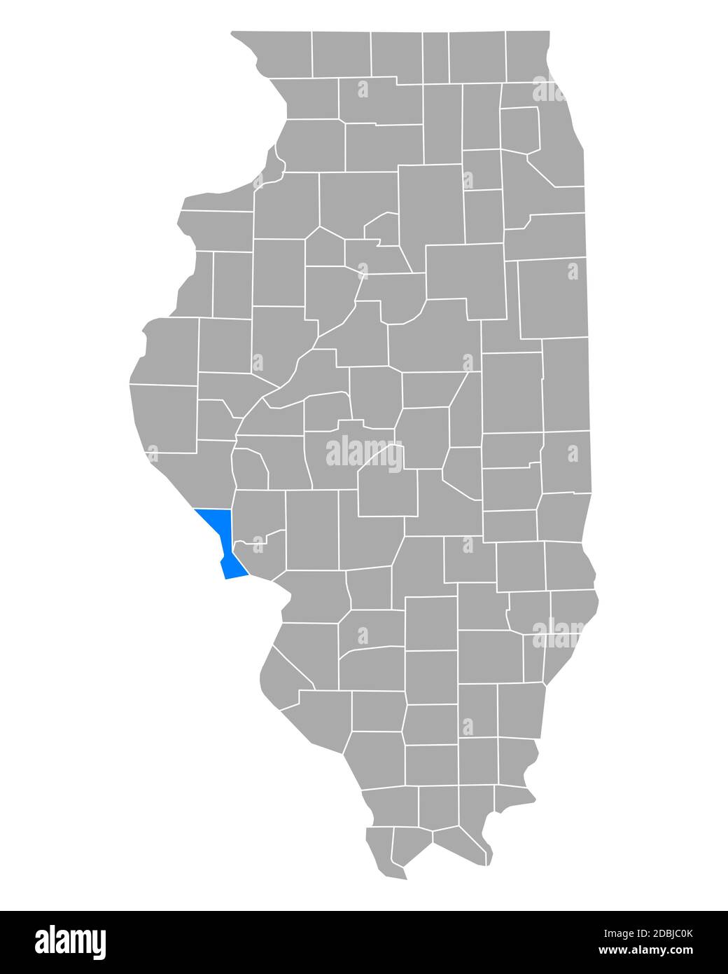 Calhoun sulla mappa di Illinois Foto Stock