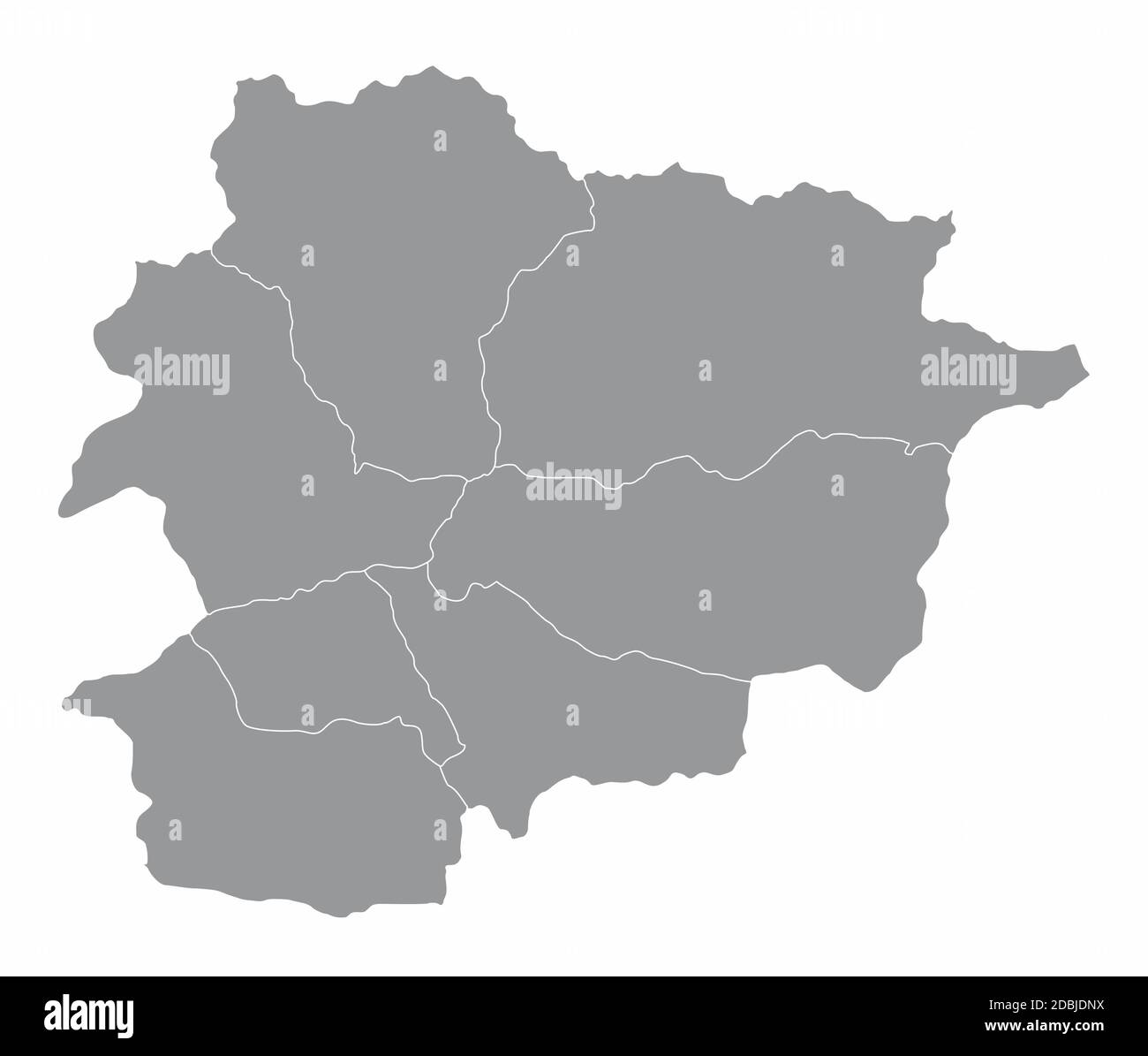 Mappa amministrativa di Andorra Illustrazione Vettoriale