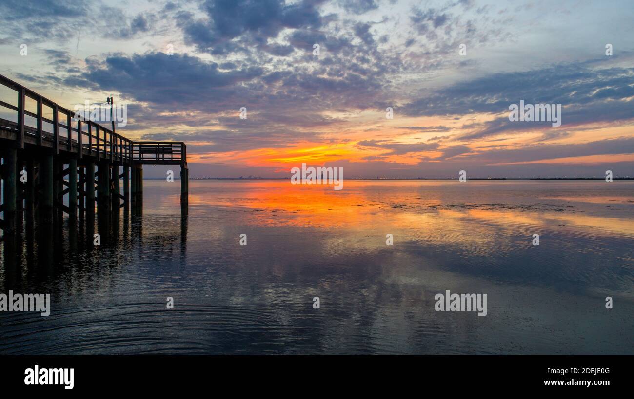 Mobile Bay, Alabama tramonto Foto Stock