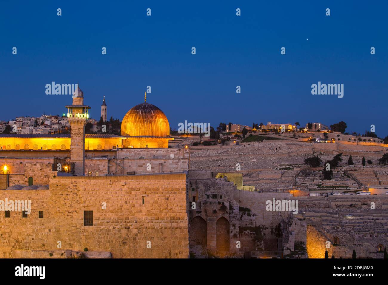 Israele, Gerusalemme, Monte del Tempio, Vista della Moschea di al-Aqsa Foto Stock