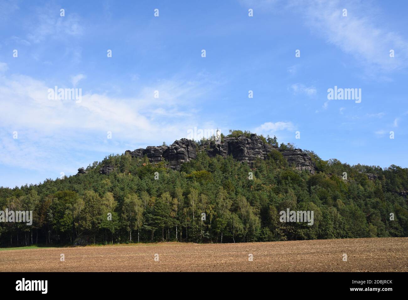 Vista a Paststein in svizzera sassone in autunno Foto Stock