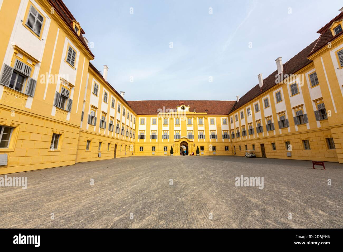 Schloss Hof, stile barocco dell'architetto Johann Lukas von Hildebrandt , Marchfeld, Austria Foto Stock