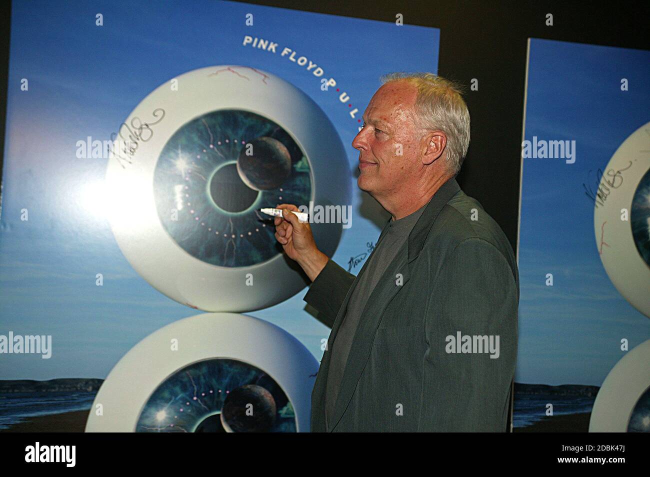 Pink Floyd al lancio del loro Pulse DVD a. Warner West End Londra 3 luglio 2006 David Gilmour Foto Stock
