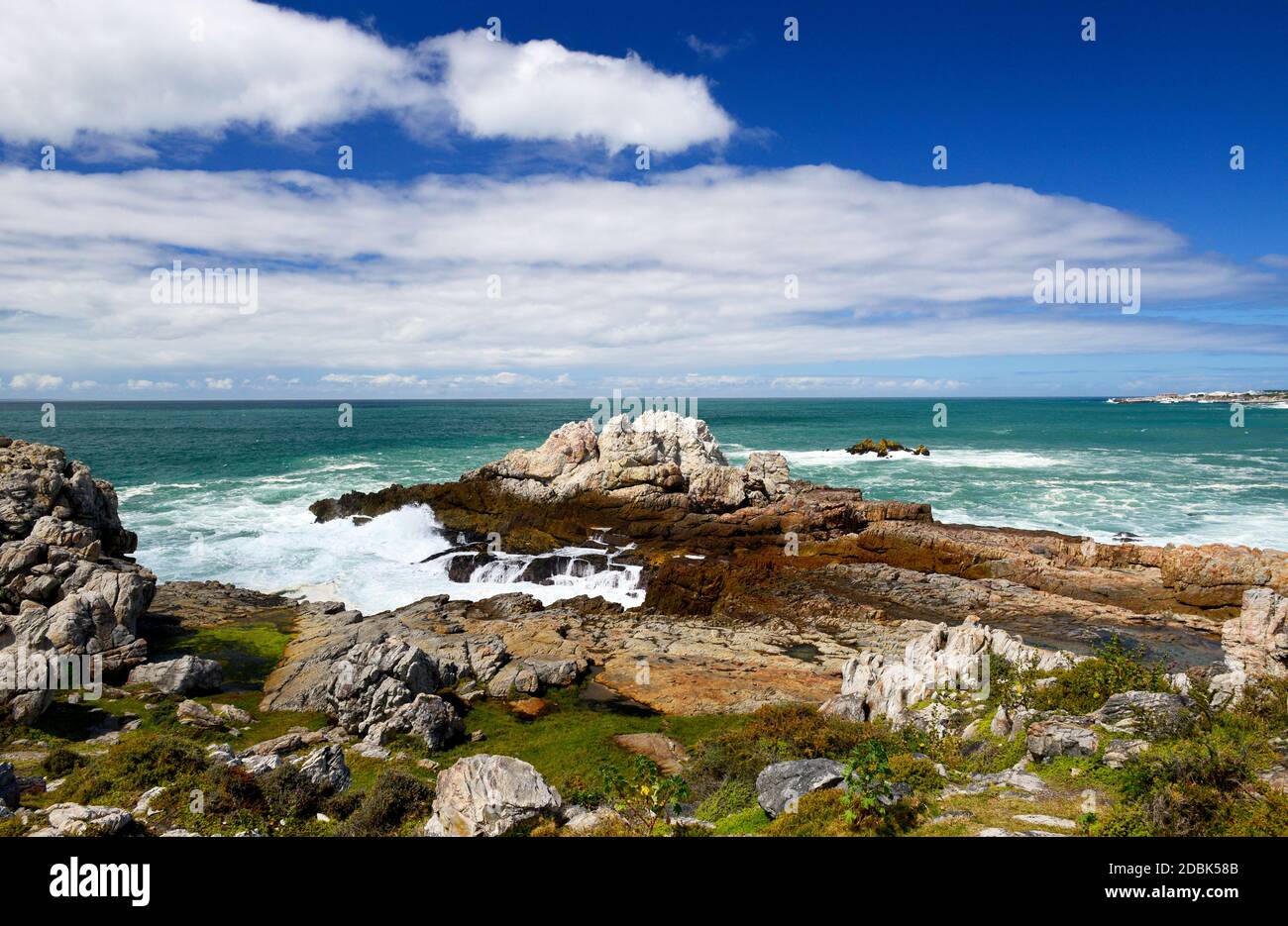 La costa di Hermanus in Sud Africa Foto Stock