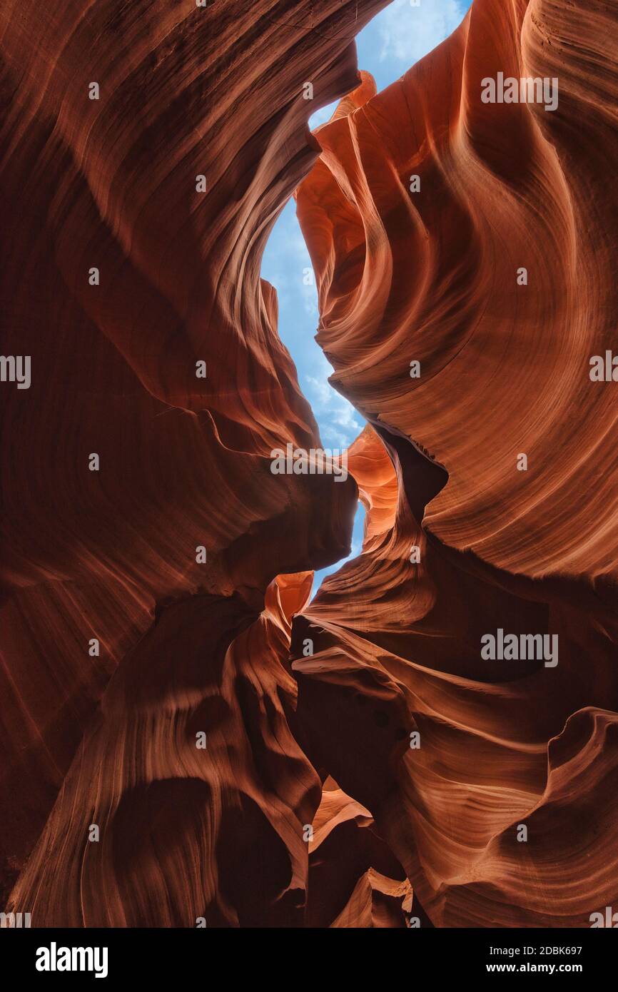 Antelope Canyon in Arizona, luci e strutture rocciose. Foto Stock