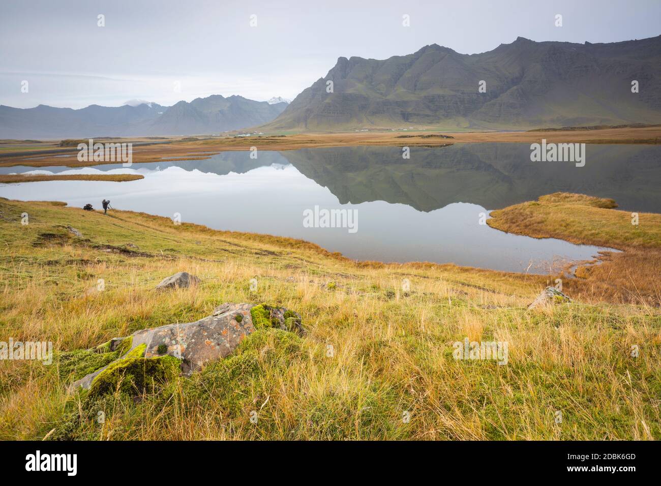 Vestahorn Mountains and environment, Islanda. Foto Stock