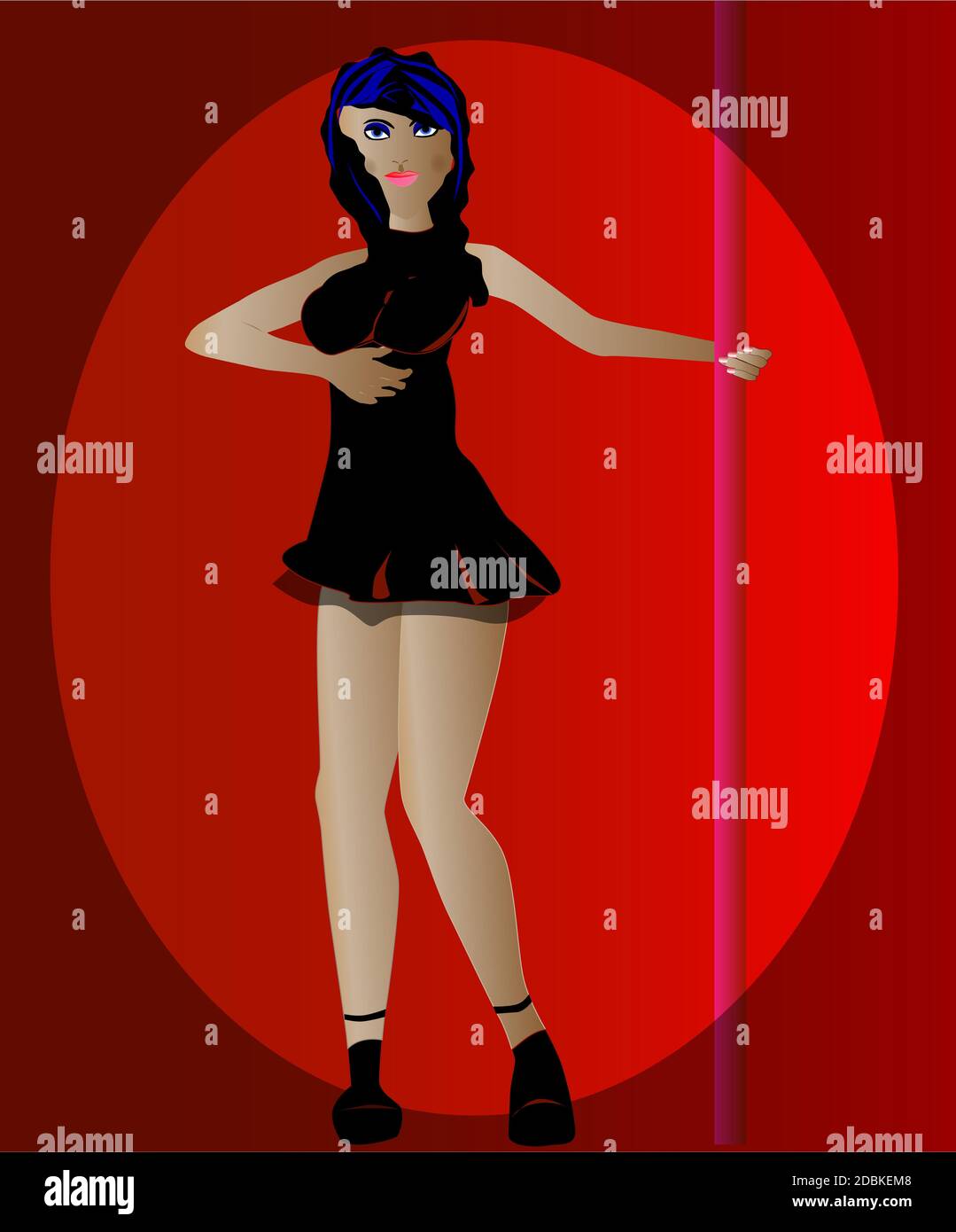 Una ragazza ballare sul palco Foto Stock