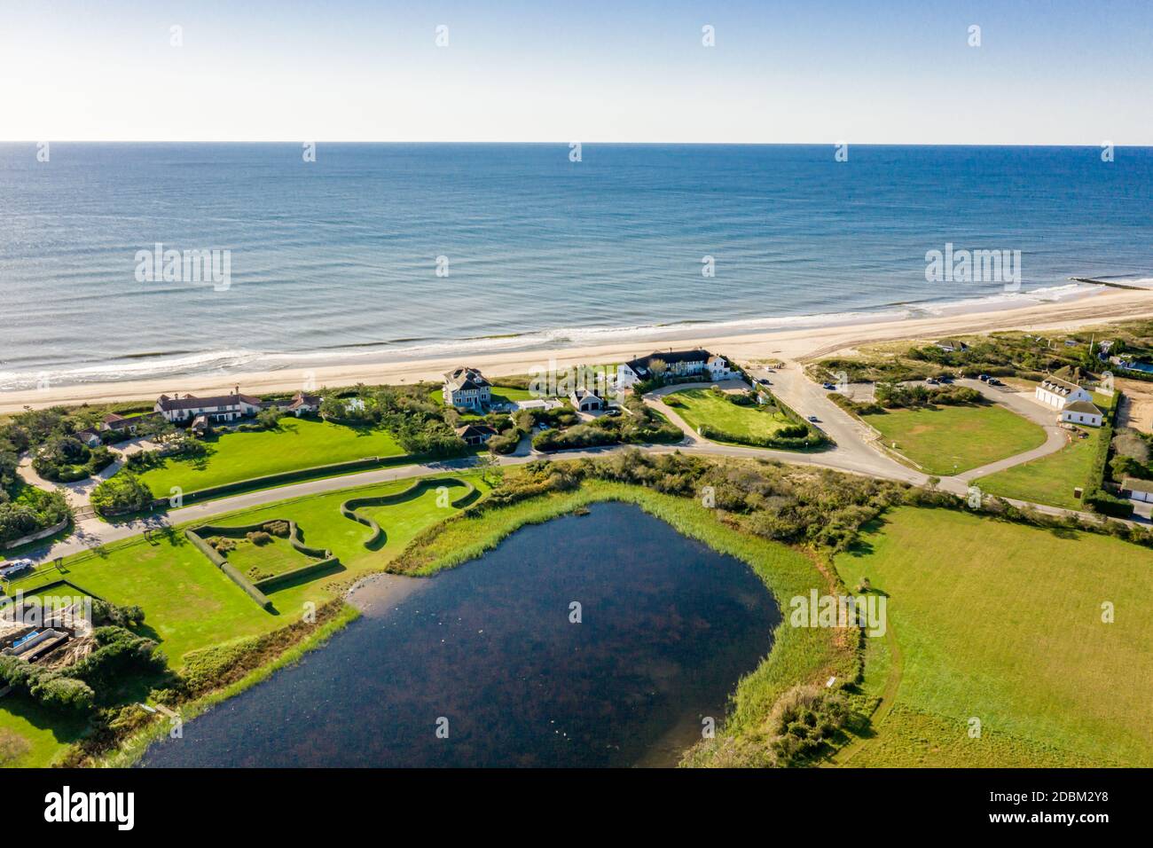 Immagine aerea di Georgica Beach e dell'area circostante, East Hampton, NY Foto Stock