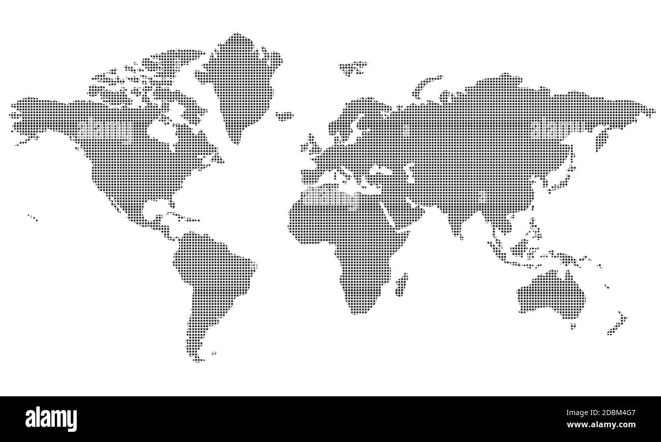 Mappa del mondo isolata su sfondo bianco, rendering 3d Foto Stock