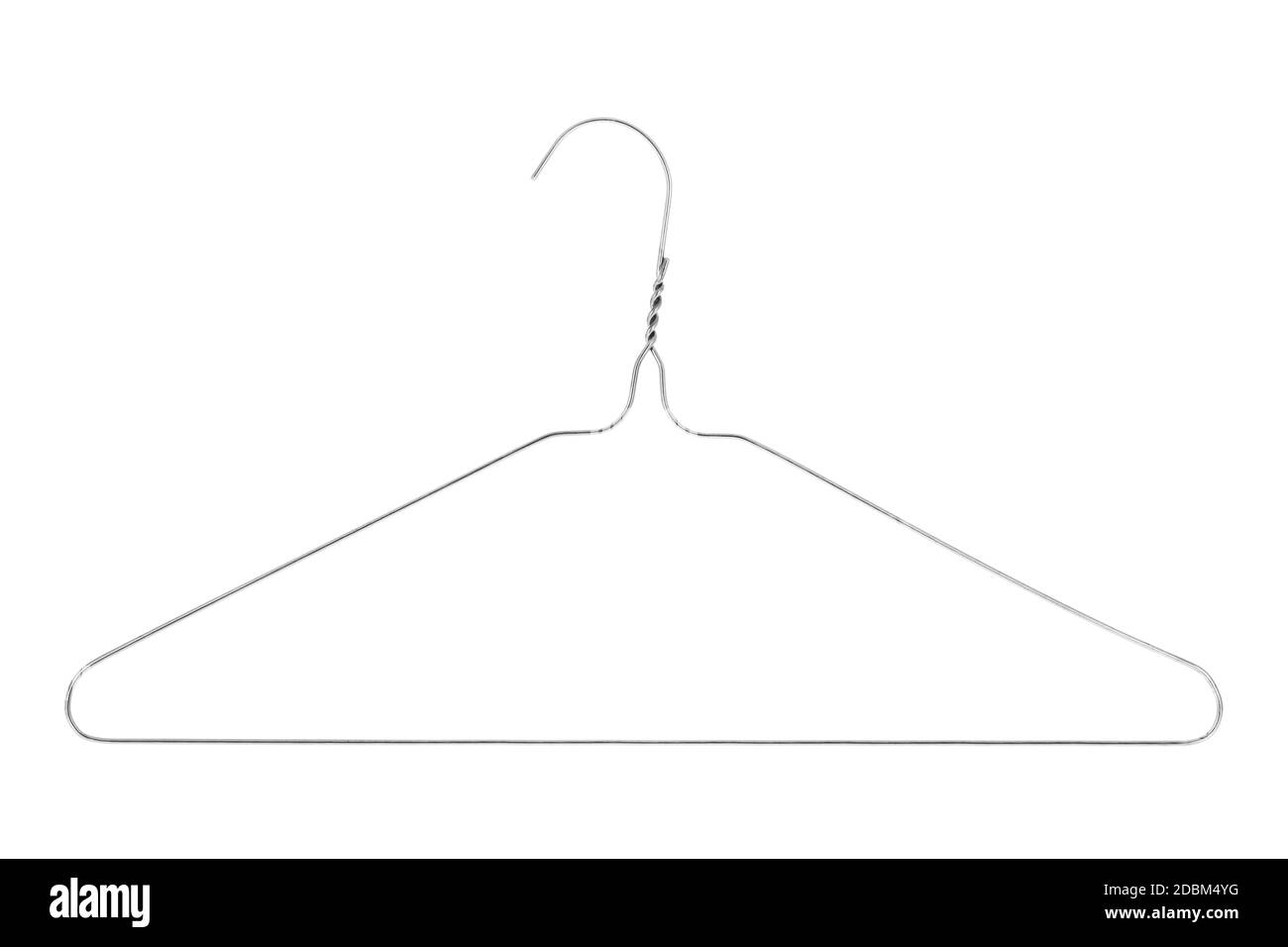 Argento filo colorato appendiabiti isolato su uno sfondo bianco Foto Stock