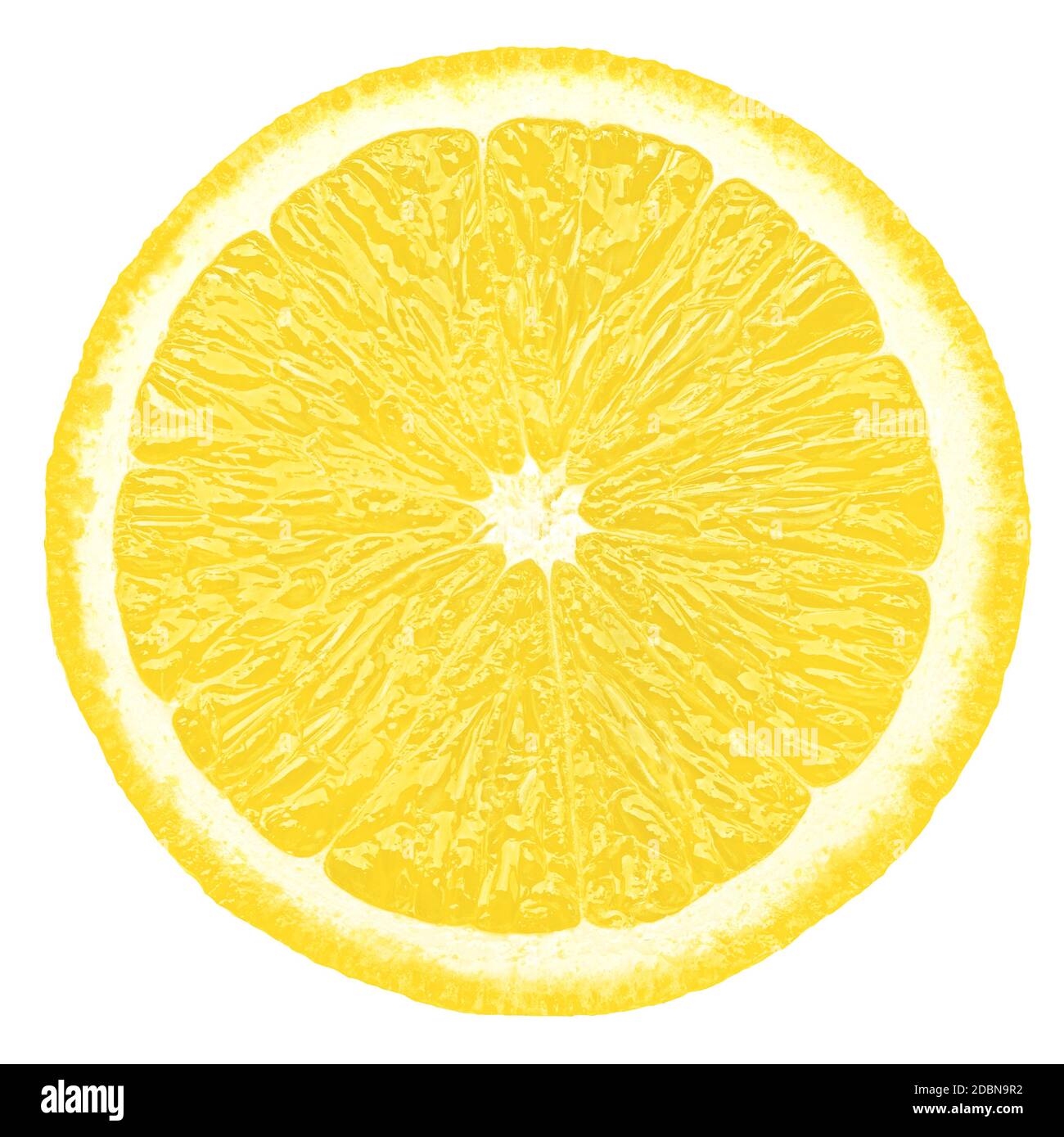 fetta di limone, tracciato di ritaglio, isolato su sfondo bianco Foto Stock