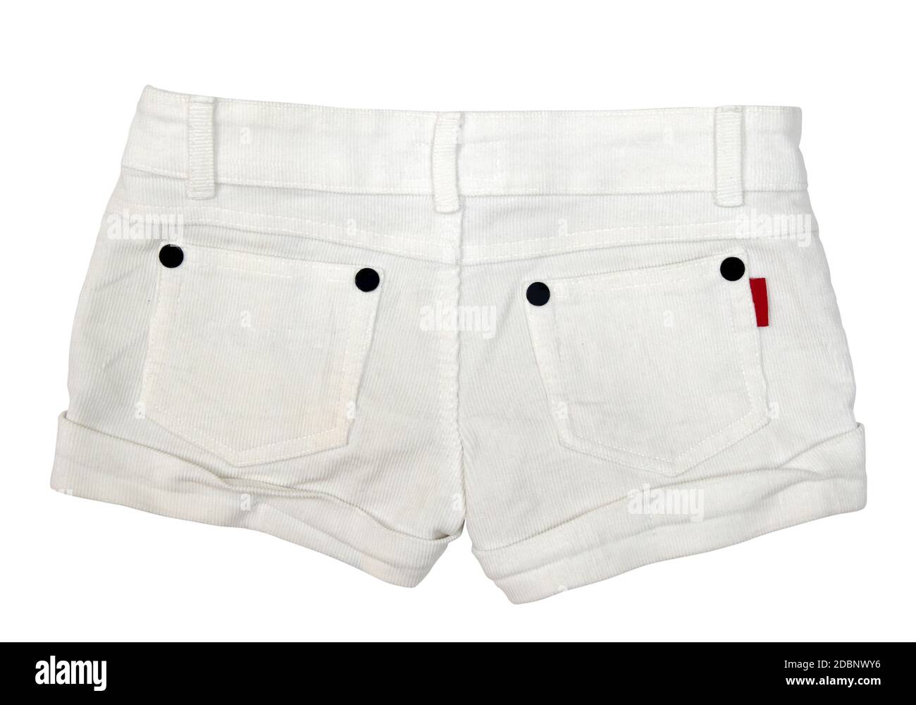 Pantaloncini femmina sulla superficie bianca Foto Stock