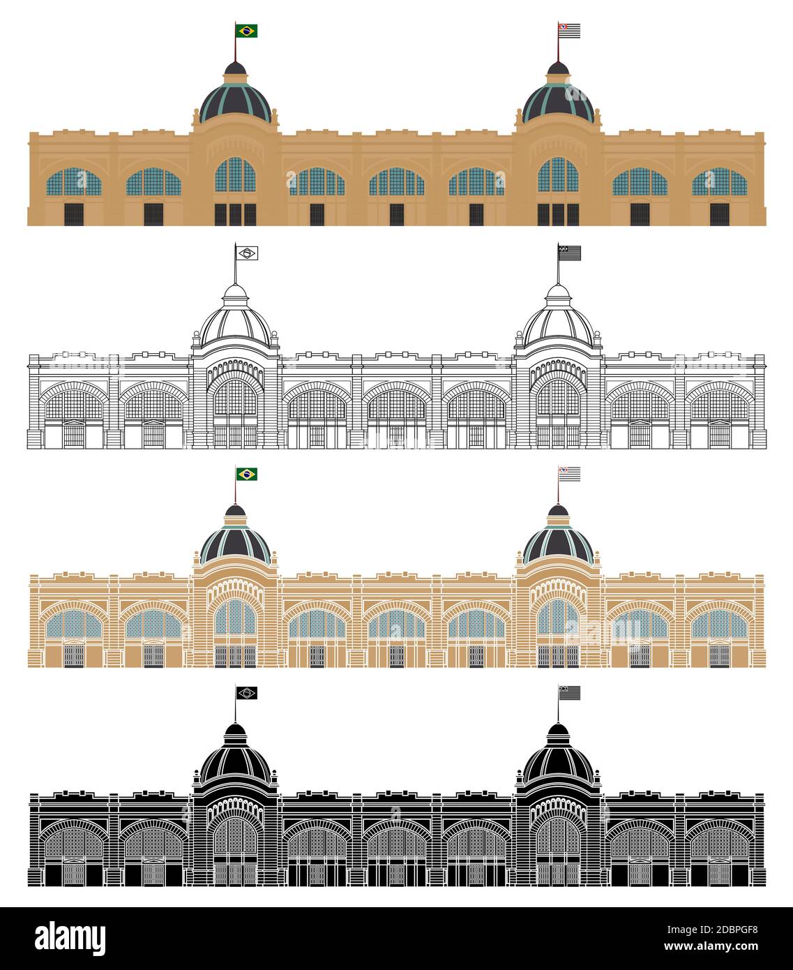 Mercato Municipale di San Paolo, Brasile Illustrazione Vettoriale