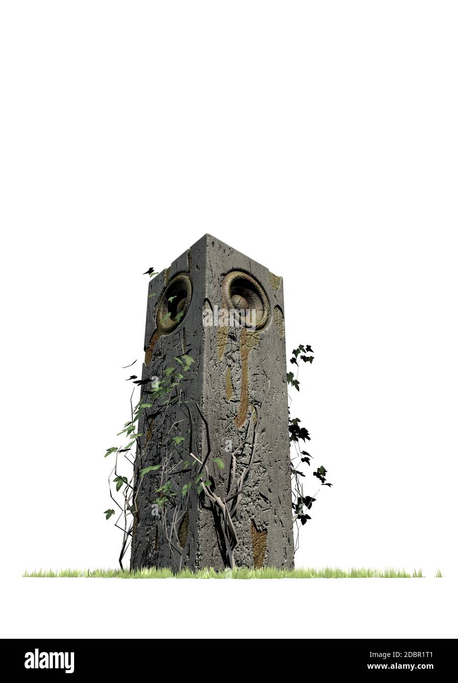 3d grunge vecchio sistema di altoparlanti deejay DJ Foto Stock