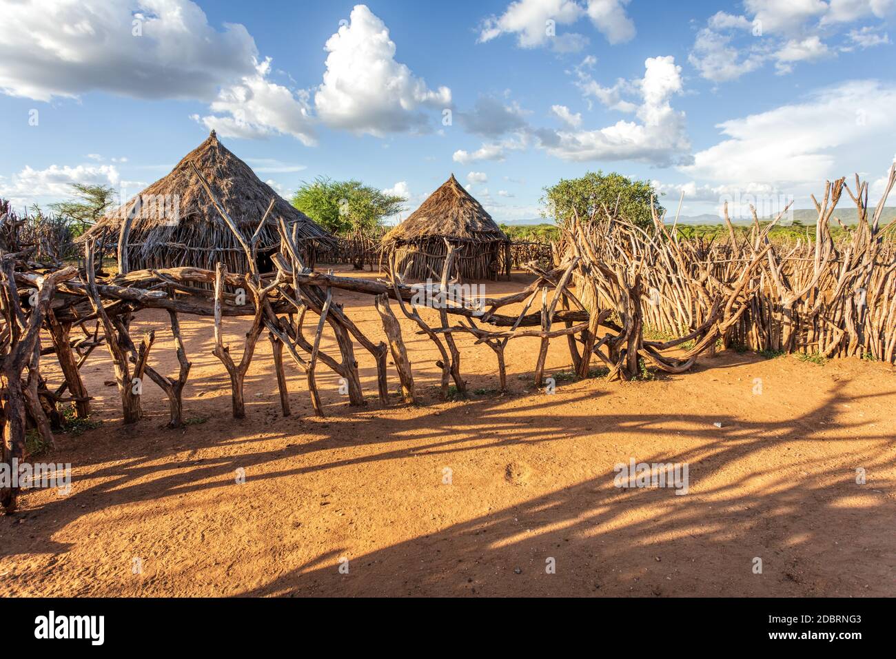 Hamar Village. Il popolo Hamar è una tribù primitiva in Sud Etiopia, Africa Foto Stock