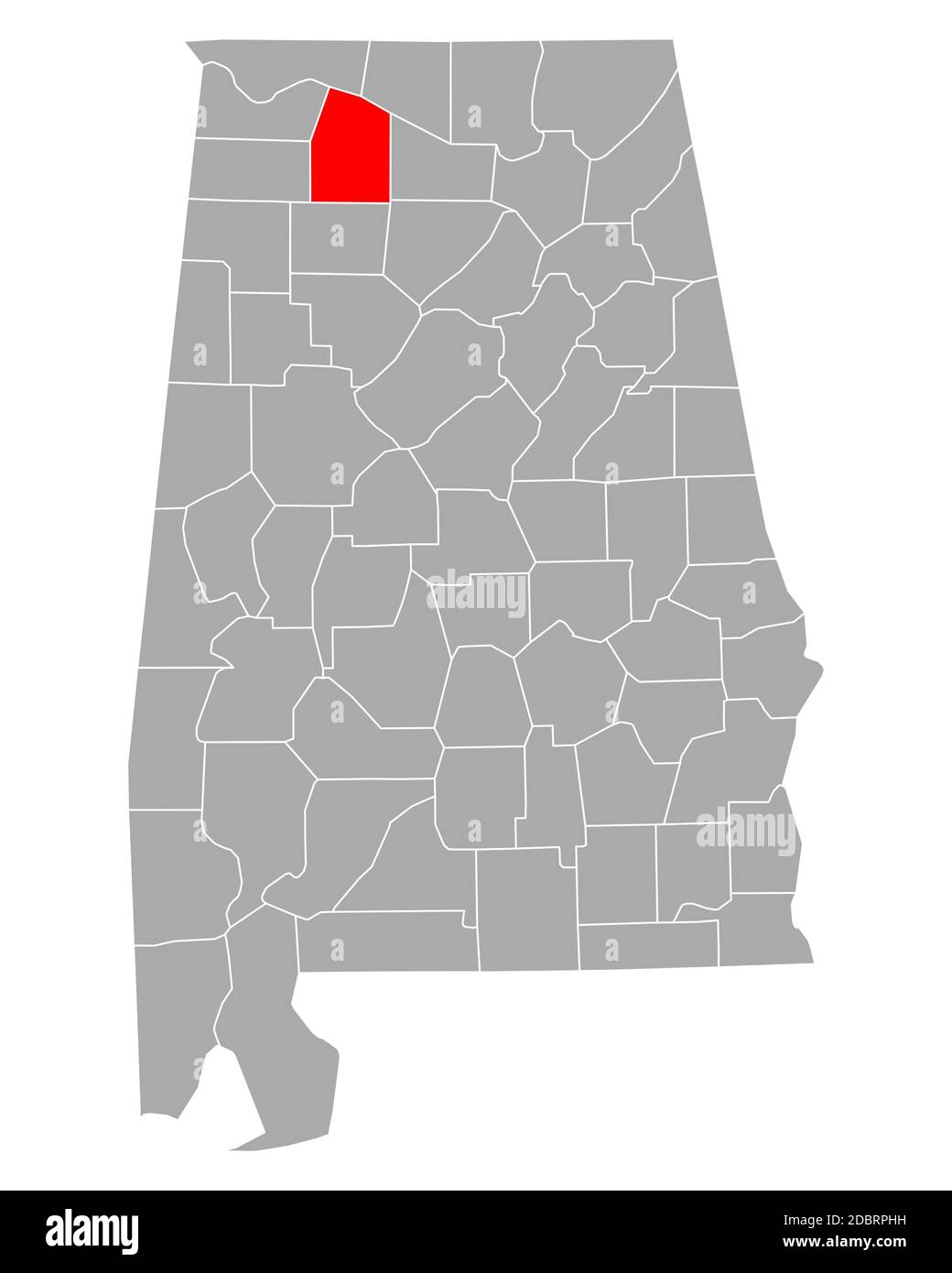 Lawrence sulla mappa di Alabama Foto Stock