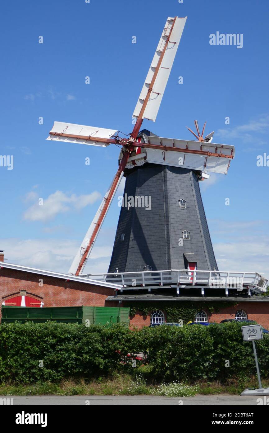 Mulino a vento olandese a Bardowick Foto Stock
