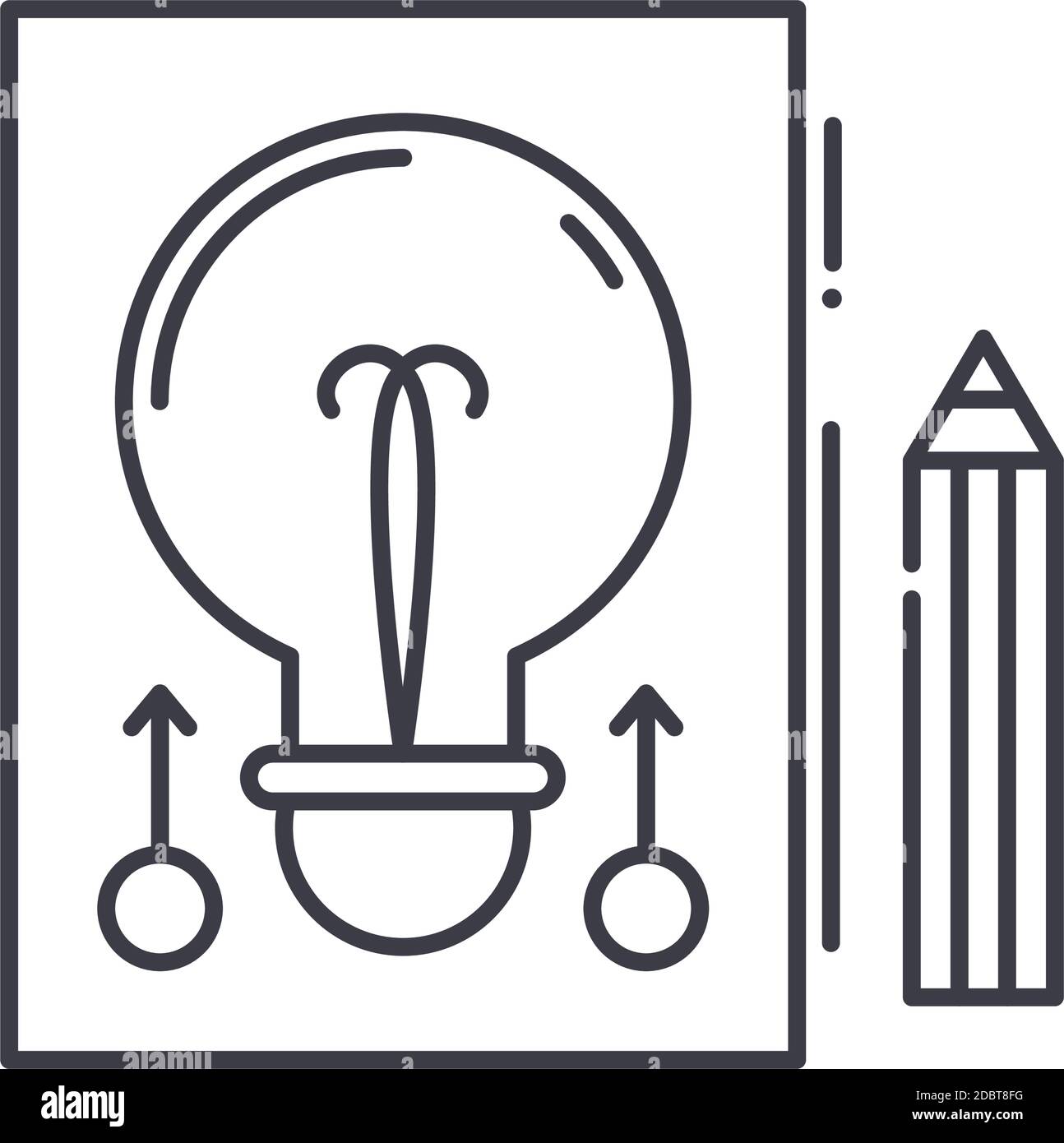 Icona del progetto Starup, illustrazione lineare isolata, vettore di linea sottile, segno di disegno web, simbolo del concetto di contorno con tratto modificabile su sfondo bianco. Illustrazione Vettoriale