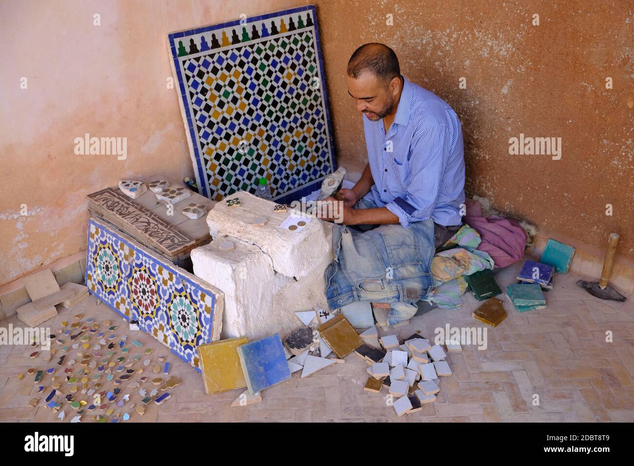Marocco Marrakech - Ceramica marocchina fatta a mano Foto Stock