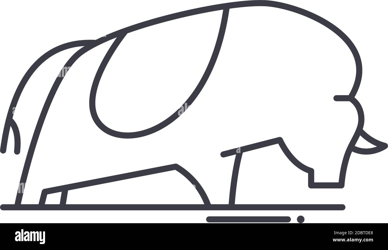Icona Trade bull, illustrazione lineare isolata, vettore di linea sottile, segno di disegno web, simbolo di concetto di contorno con tratto modificabile su sfondo bianco. Illustrazione Vettoriale
