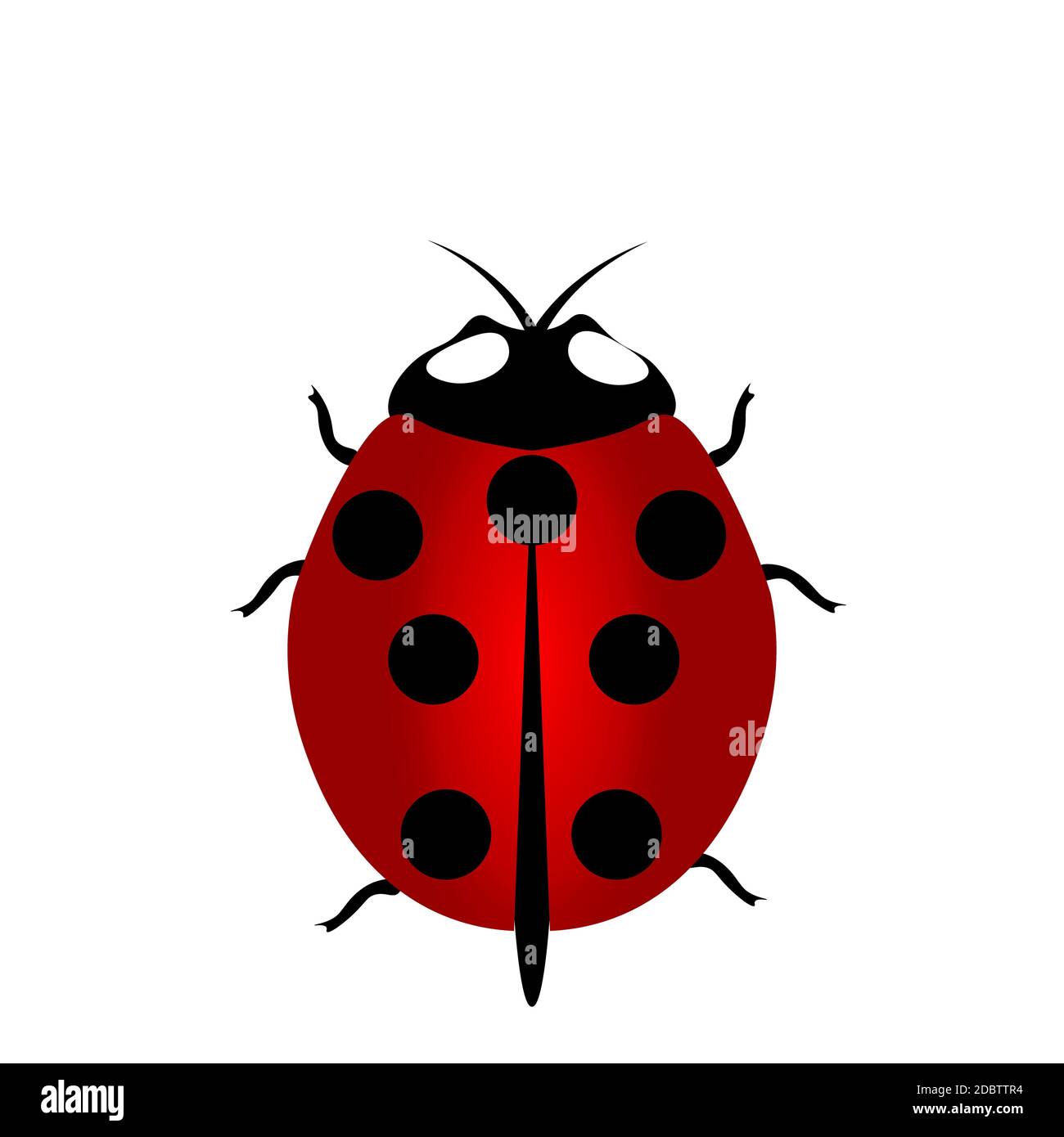 Icona ladybird, icona Ladybird eps10, vettore icona Ladybird, Illustrazione Ladybug rosso con sette punti sul retro Foto Stock