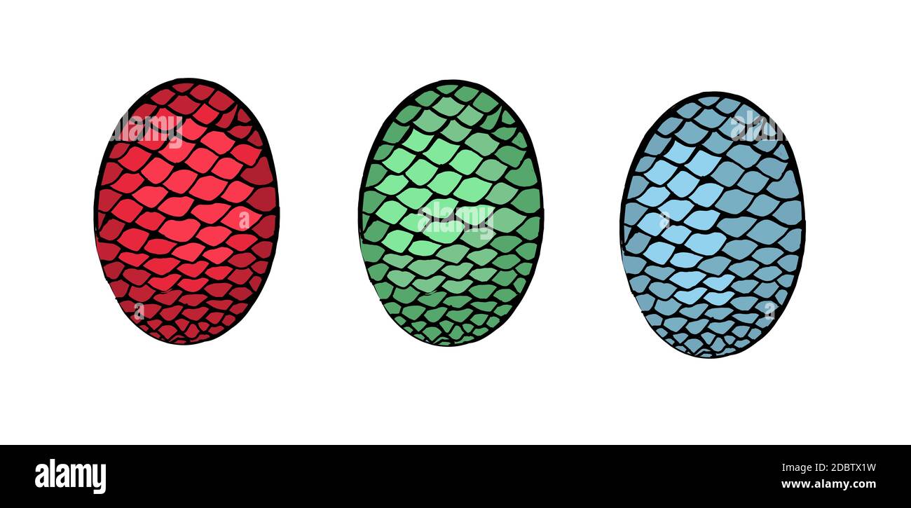 Uova di drago. Tre uova di drago. Gioco di troni elemento. Una canzone di ghiaccio. Scale di pietra Foto Stock
