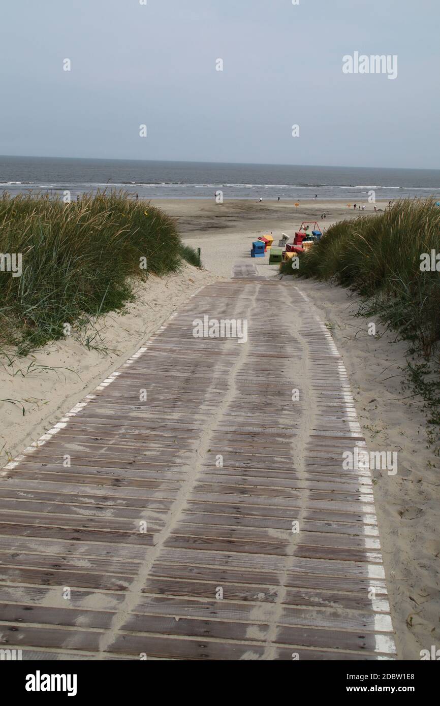 La strada per la spiaggia di Langeoog Foto Stock