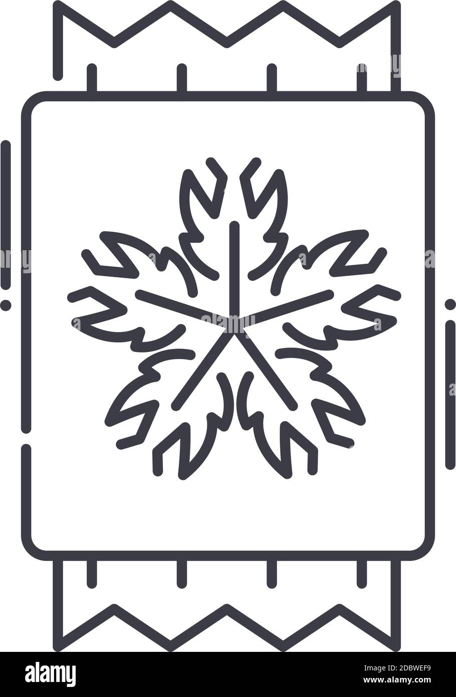 Icona della decorazione invernale, illustrazione lineare isolata, vettore a linee sottili, segno del disegno web, simbolo del concetto di contorno con tratto modificabile su bianco Illustrazione Vettoriale