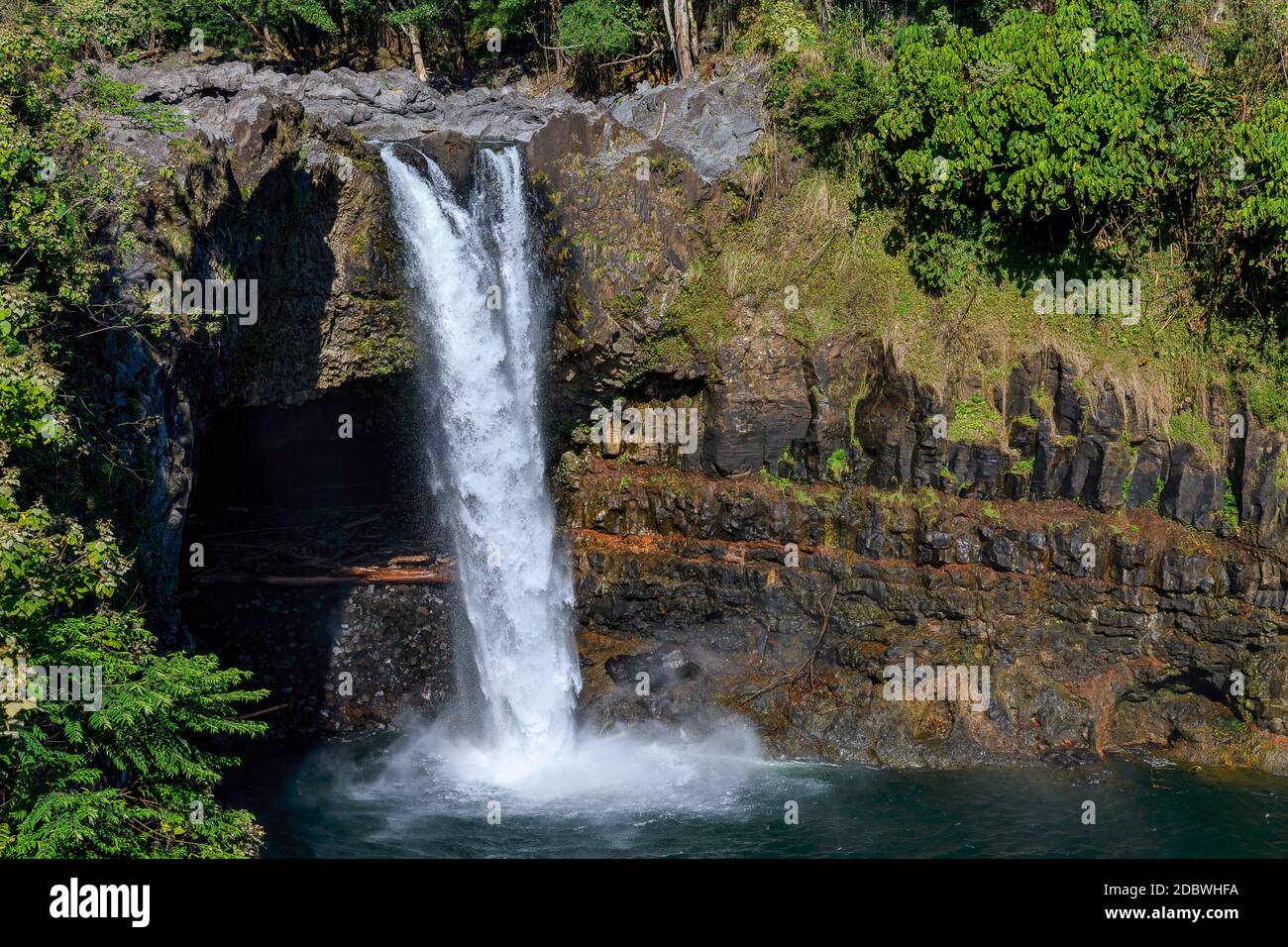 Rainbow Falls, Hilo, Big Island, Hawaii Foto Stock