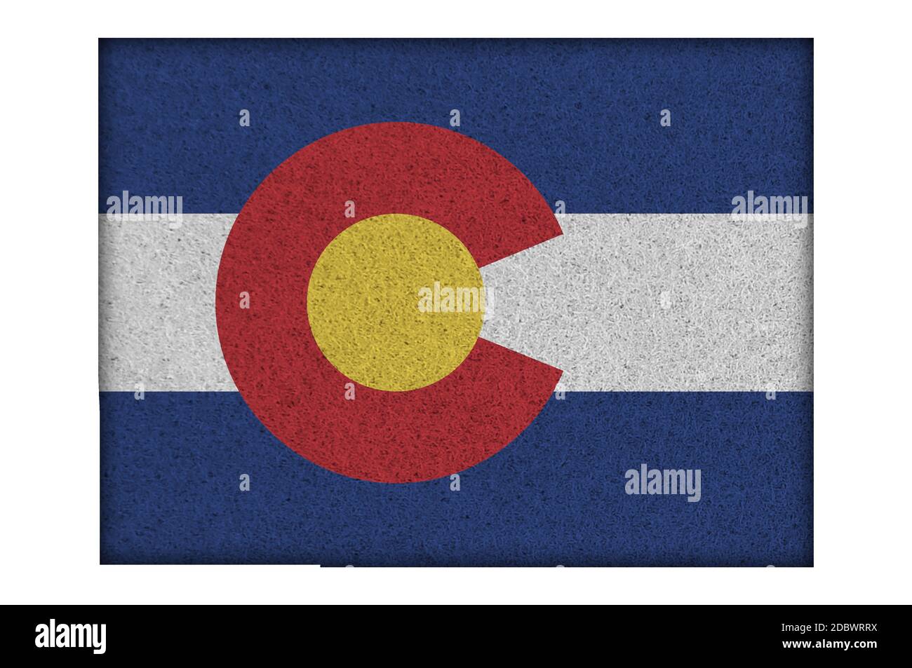 Mappa e bandiera del Colorado su feltro Foto Stock