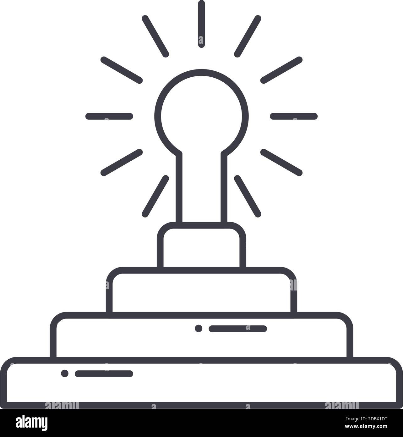 Icona di riconoscimento Leaderchip, illustrazione isolata lineare, vettore di linea sottile, segno di disegno di fotoricettore, simbolo di concetto di contorno con tratto modificabile su bianco Illustrazione Vettoriale