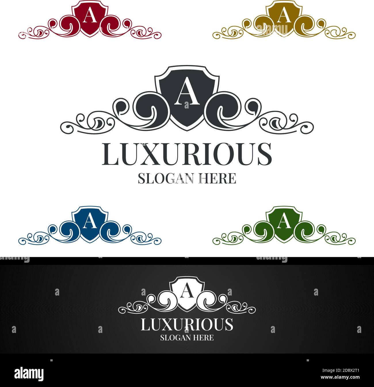 Logo Royal di lusso per gioielli, matrimoni, hotel o design di moda Illustrazione Vettoriale