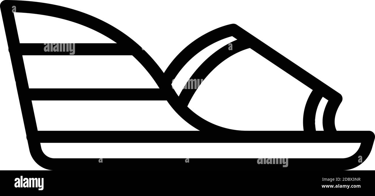 Sandali in legno icona. Contorno legno sandali vettore icona per web design isolato su sfondo bianco Illustrazione Vettoriale