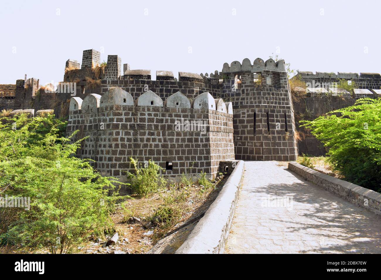 Forte di Kandhar, periodo di Nizamshahi ed è stato costruito in onore del re di Rashtrakuta Krishna III.Kandhar, Nendered. Maharashtra, India Foto Stock