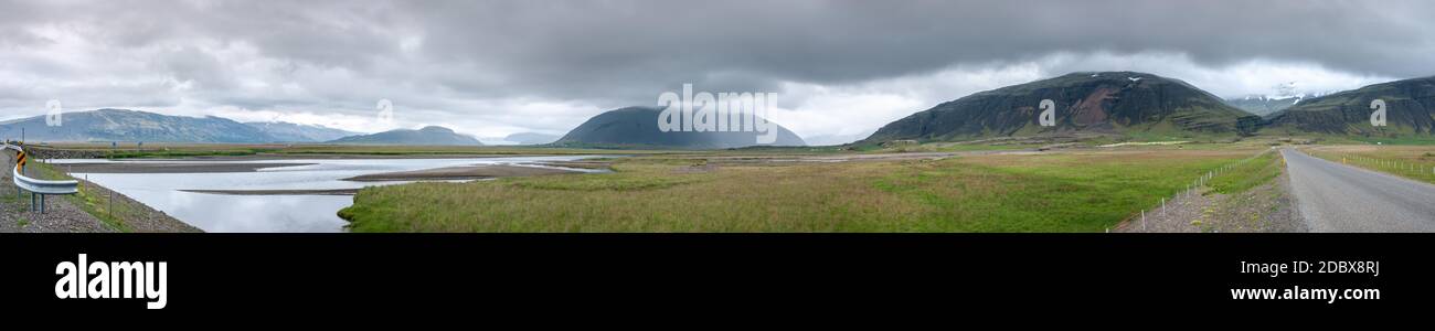 Panorama della natura a Southcoast, Islanda Foto Stock