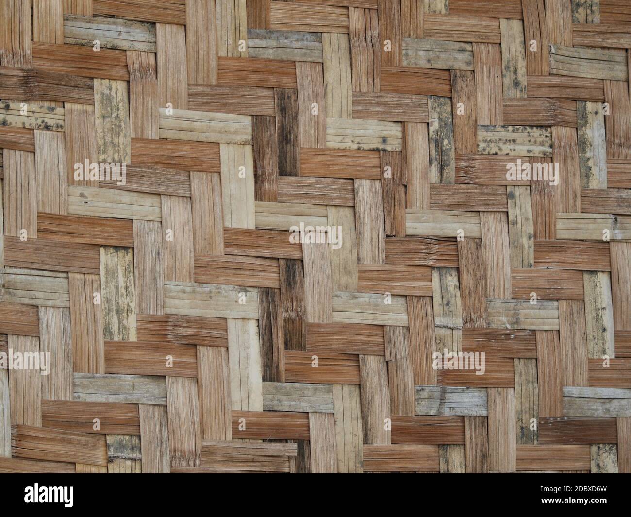 Texture rattan, dettaglio artigianato bambù tessitura sfondo tessitura. Foto Stock