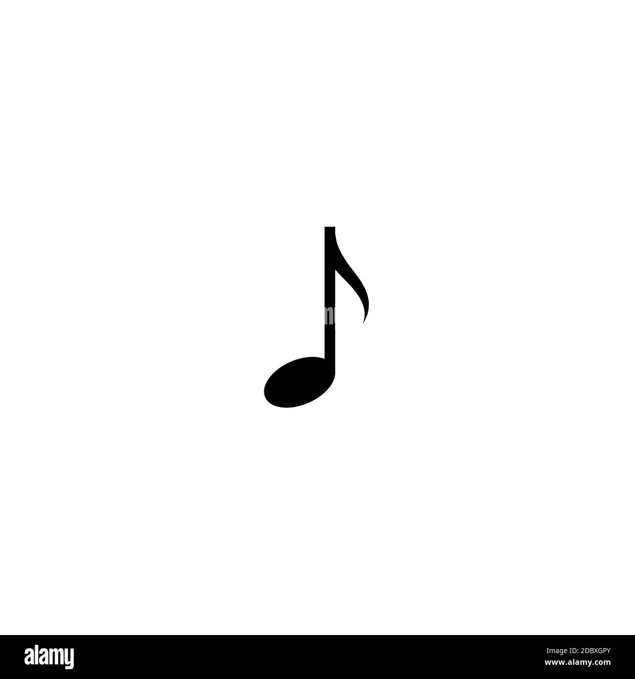 Icona nota musicale isolata in bianco. Canzone, melodia o musica, volume. Pulsante vettore piatto per l'applicazione musicale. Illustrazione Vettoriale