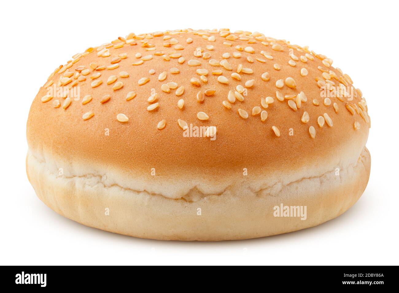 Panino hamburger, pane, isolato su sfondo bianco, ritaglio percorso, piena profondità di campo Foto Stock