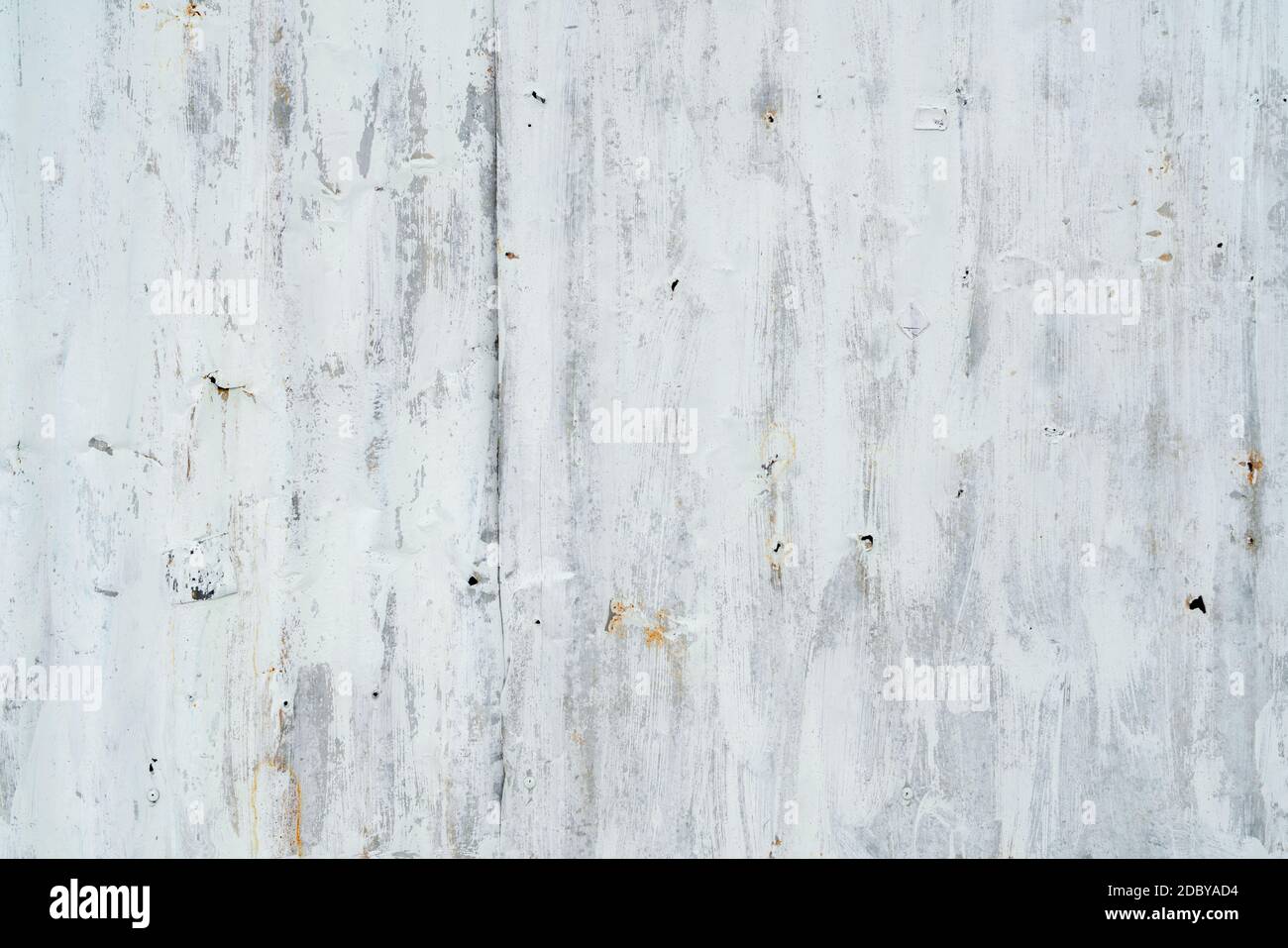 Lamiera zincata verniciata di colore bianco. Sfondo bianco della texture  della parete vuoto. Sbucciare la vernice sulla parete bianca. Lamiera  zincata grigia a strisce distorta Foto stock - Alamy