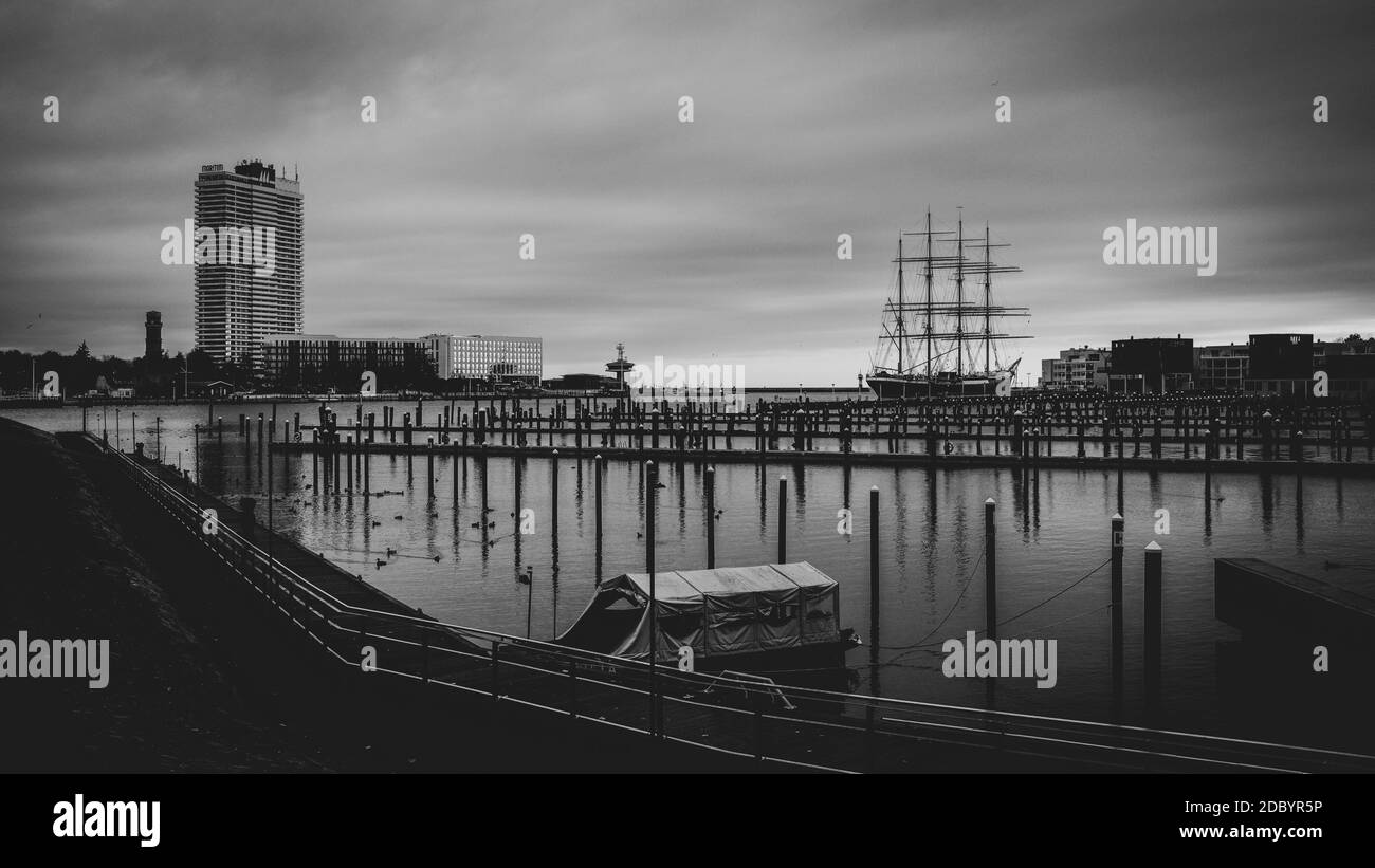 Nel porto di Lübeck-Travemünde c'è la nave storica Passat Foto Stock