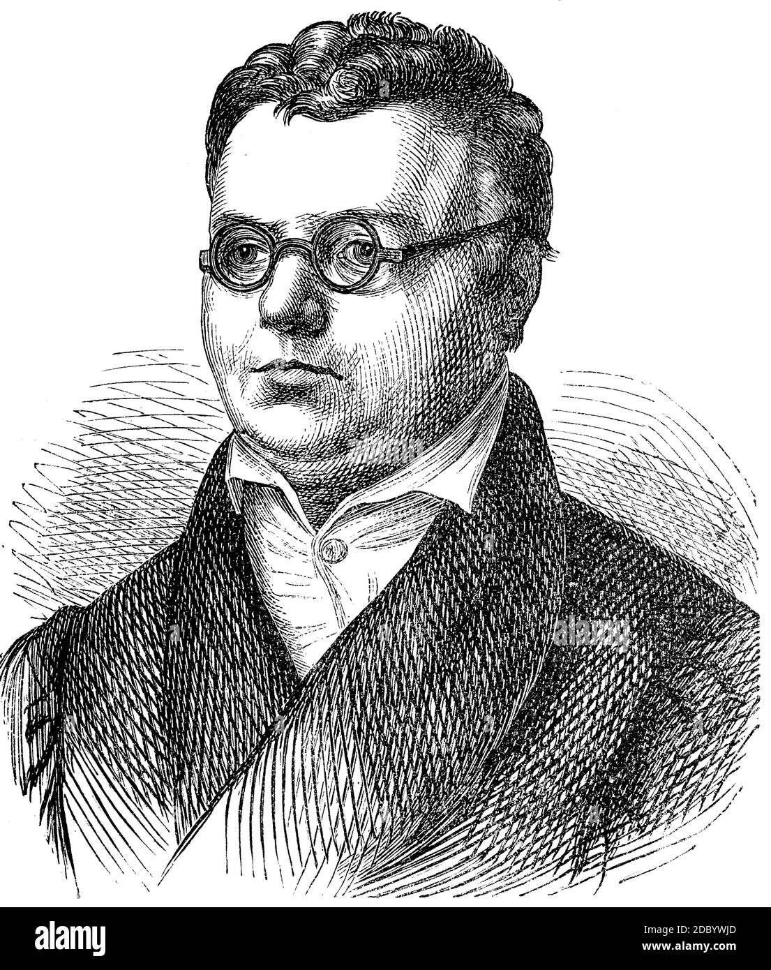 Friedrich Arnold Brockhaus, 4 maggio 1772 – 20 agosto 1823, un editore e editore tedesco di enciclopedia, famoso per la pubblicazione del Conversations-Lexikon, che è ora pubblicato come l'enciclopedia Brockhaus / Friedrich Arnold Brockhaus, 4. Dal 1772 al 20 maggio. Agosto 1823, deutscher Verleger, Gründer des Verlagshauses „F. A. Brockhaus, Historisch, storico, digitale riproduzione migliorata di un originale del 19 ° secolo / digitale Reproduktion einer Originalvollage aus dem 19. Jahrhundert Foto Stock