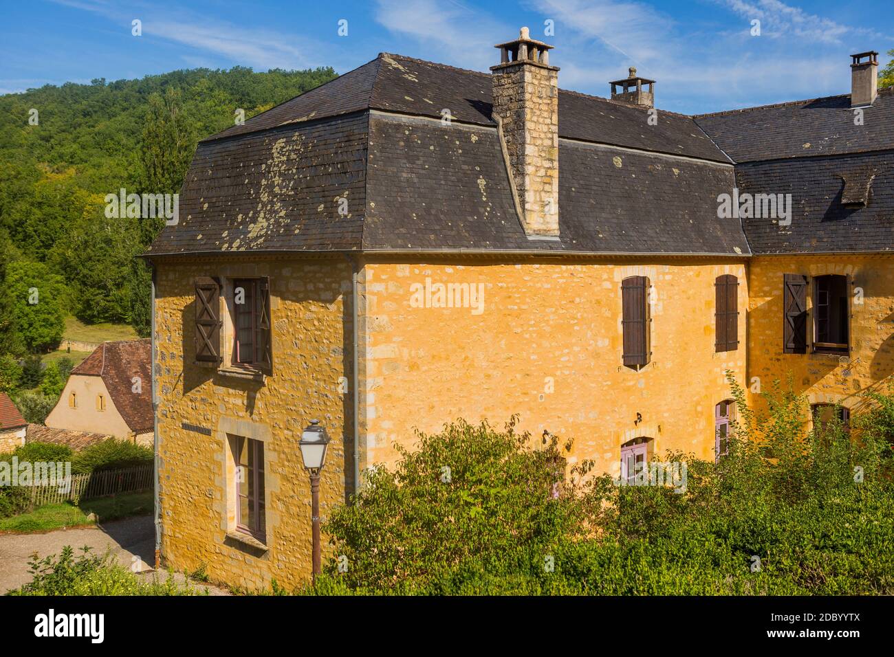 Perigord Noir, Saint Amand de Coly case tipiche, etichettato Les Plus Beaux Villages de France - i più bei villaggi di Francia Foto Stock