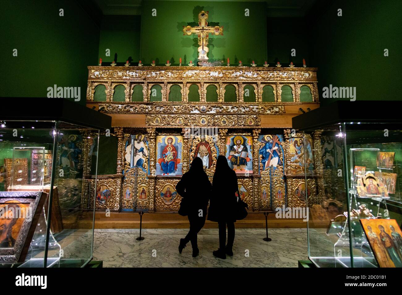 Città del Vaticano, Roma - 07 marzo 2018: Iconostas di Cefalonia nella Sala delle icone della Pinacoteca dei Musei Vaticani Foto Stock