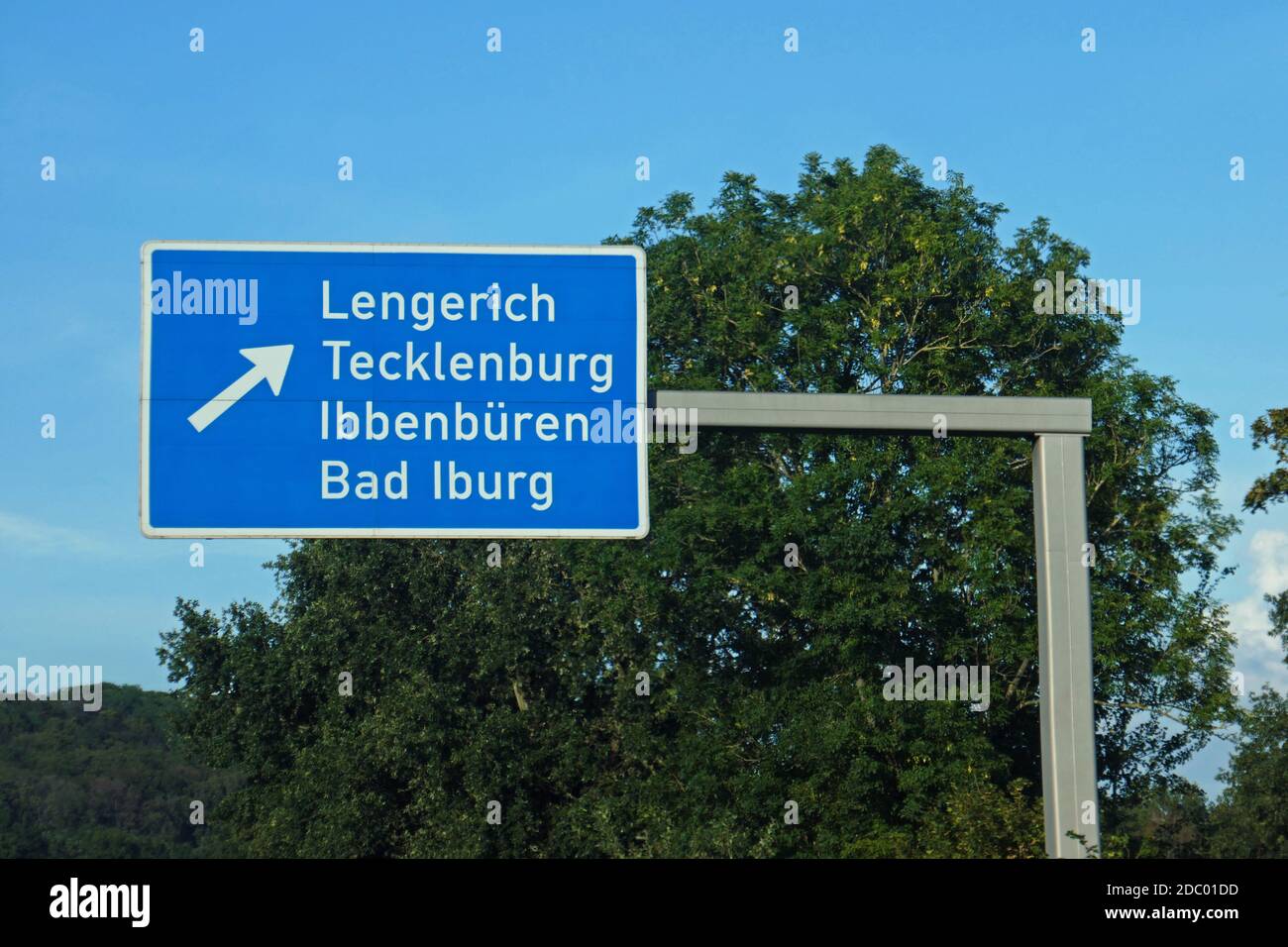 Autostrada federale uscita Lengerich Tecklenburg IbbenbÃ¼ren Bad Iburg Foto Stock