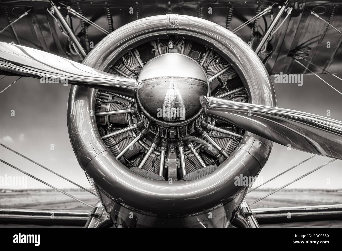 primo piano di un'elica di un aereo storico Foto Stock