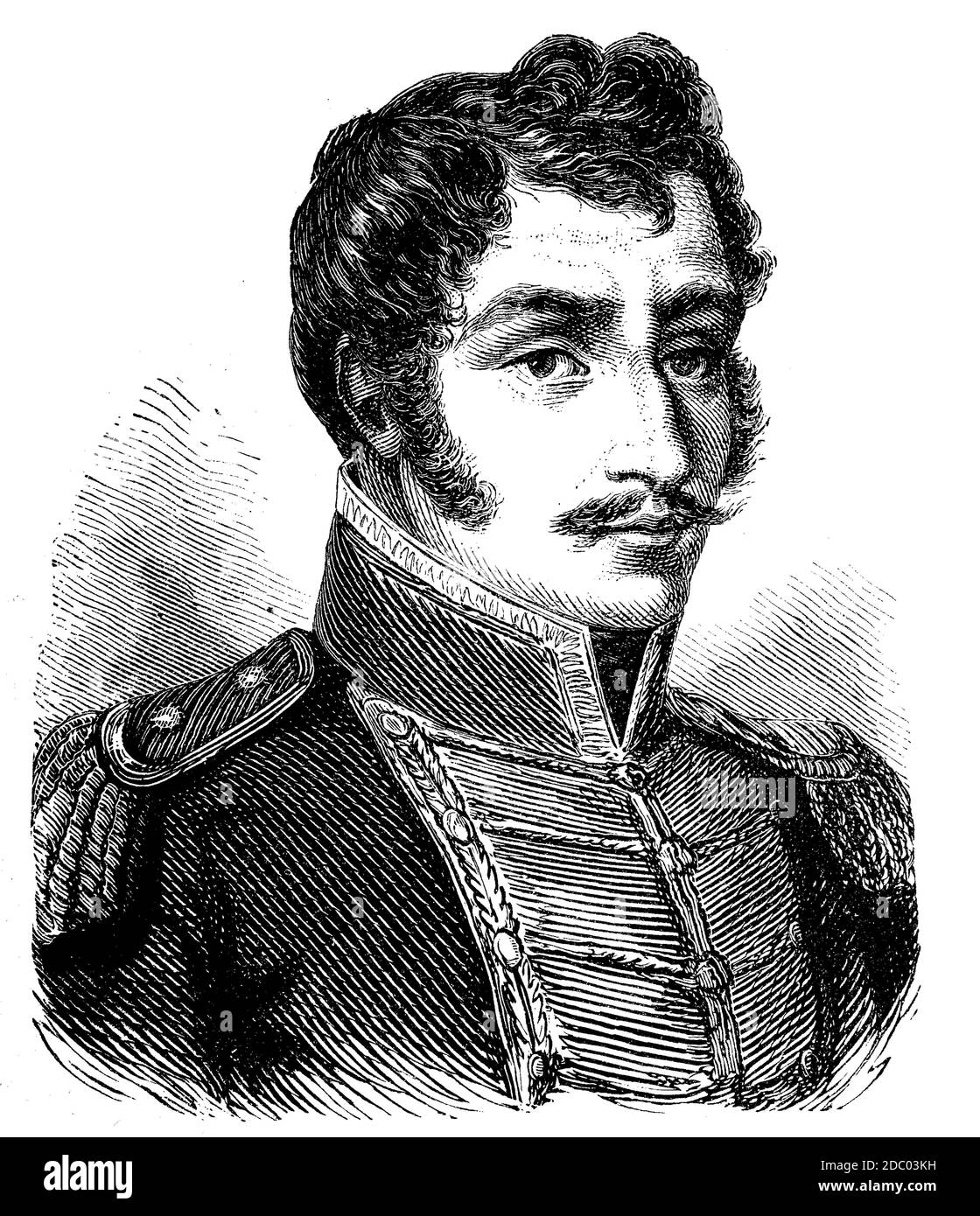 Simon Jose Antonio de la Santísima Trinidad Bolívar y Palacios Ponte-Andrade y Blanco, 24 luglio 1783 – 17 dicembre 1830, noto come Simon Bolivar, è stato un leader politico e militare venezuelano / Simon Joseé Antonio de la Santísima Trinidad Bolivar y Ponte, El Libertado, 24. Luglio 1783 - 17. Dezember 1830, südamerikanischer Unabhängigkeitskämpfer, Historisch, storico, digitale riproduzione migliorata di un originale del 19 ° secolo / digitale Reproduktion einer Originalvollage aus dem 19. Jahrhundert Foto Stock