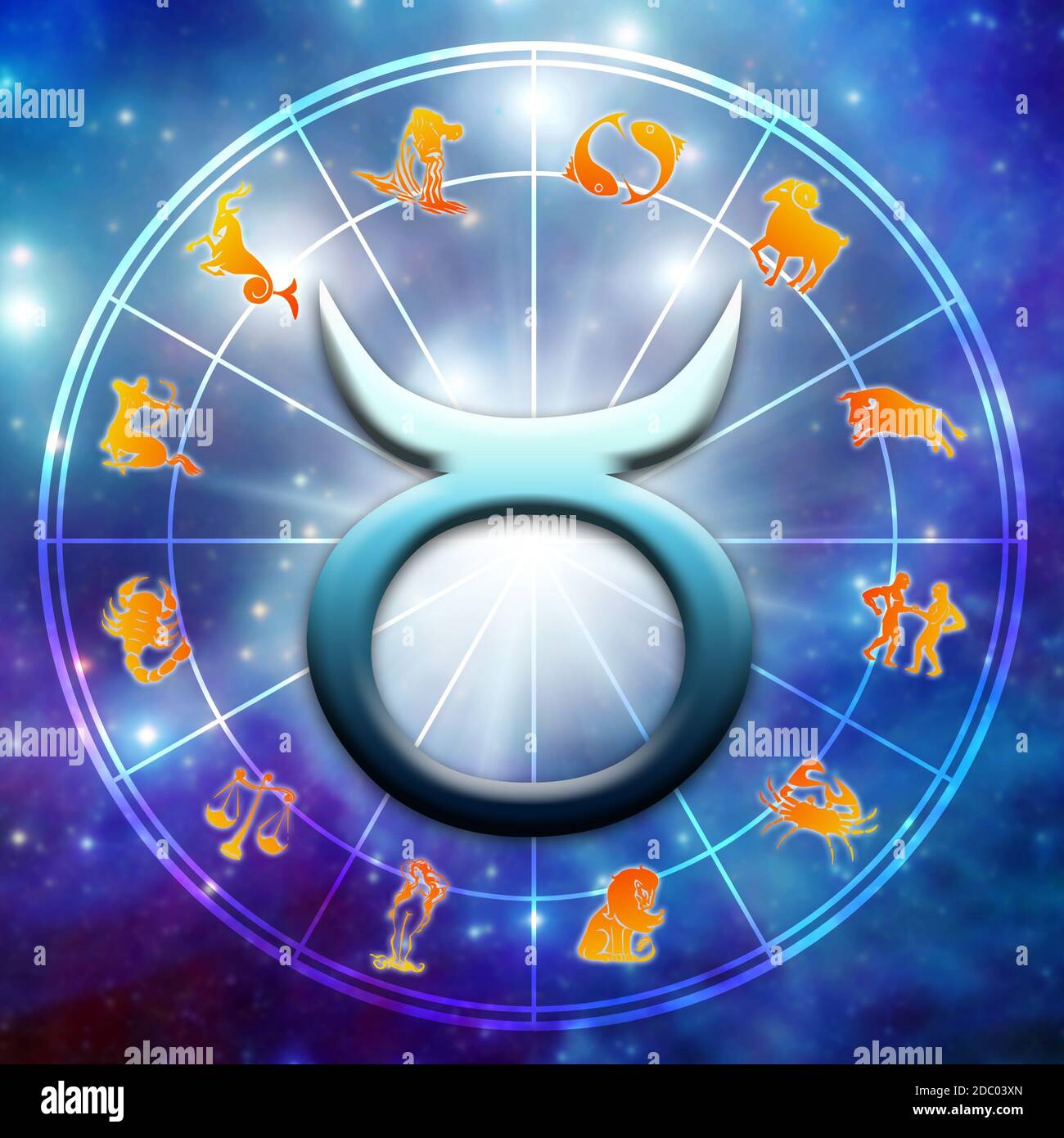 Segno astrologico del Toro zodiaco Foto Stock