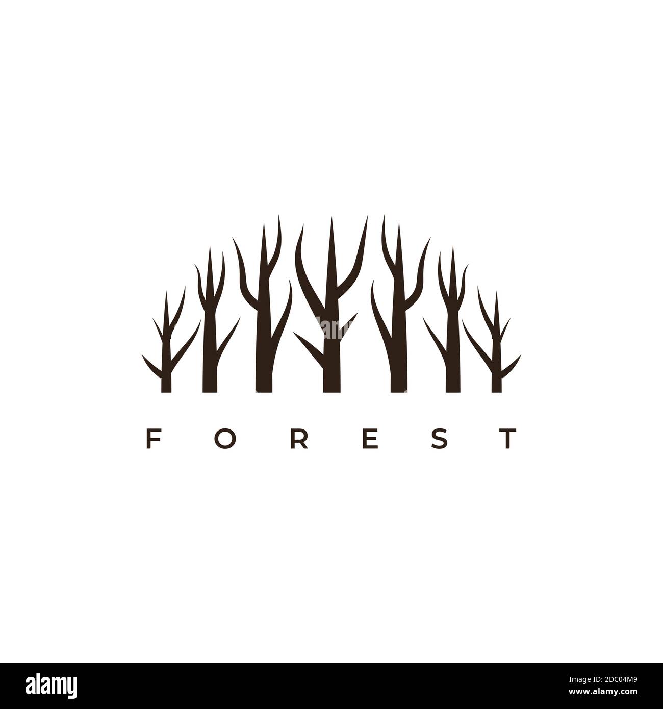 Modello vettoriale per la progettazione del logo Forest Symbol Illustrazione Vettoriale