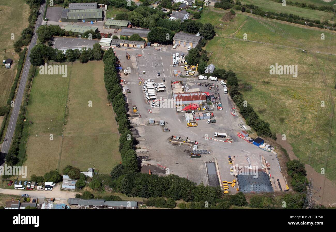 Vista aerea del deposito di manutenzione della Drayton Highway, Abingdon, Oxfordshire Foto Stock