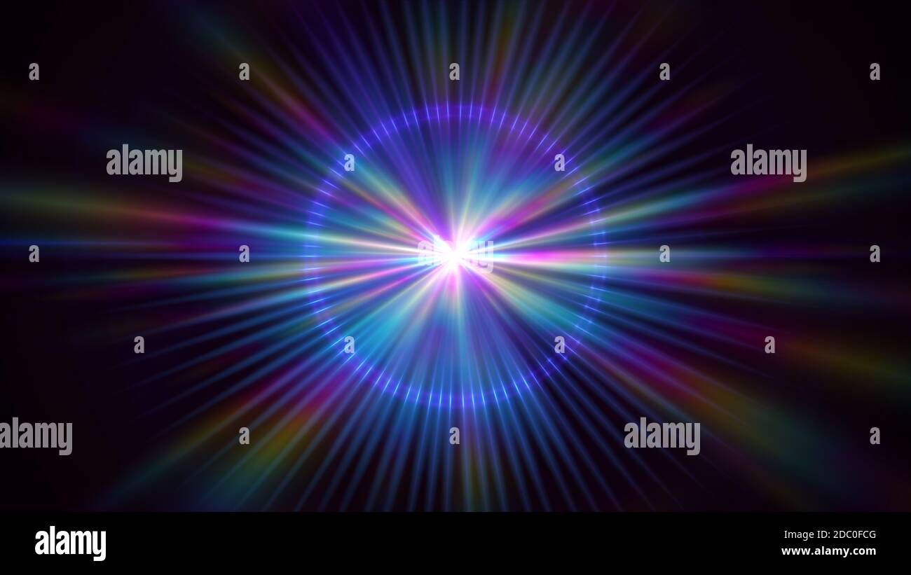 astratto della stella luminosa a raggi di impulsi, rappresentazione dell'illustrazione Foto Stock